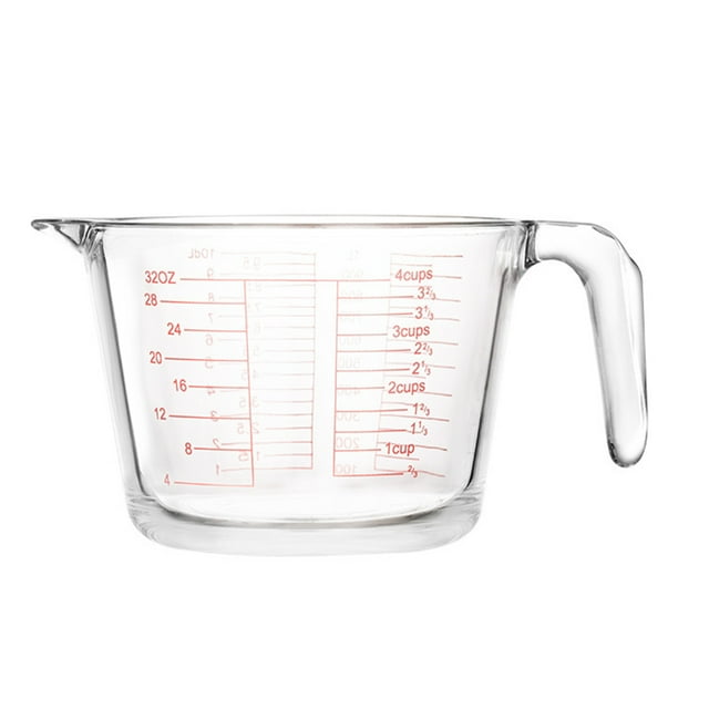 MasteelfCA Household Measuring Cup Heat-resistant Glass Measuring Cup Kitchen Baking Milk Cup