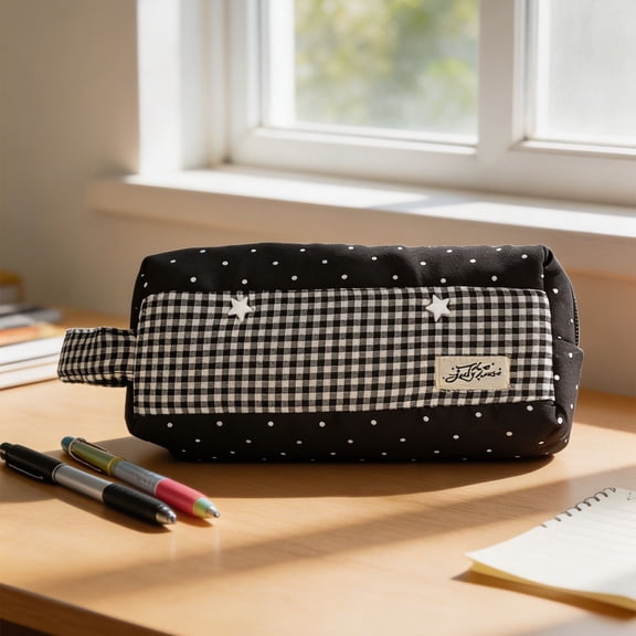 Multifunction Pencil Case Large Capacity, Stationery Storage Bag with Multiple Compartments and Smooth Zipper, Portable Pen Organizer for Students Office Travel Study Use