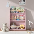 thumbnail image 2 of MOONRIVER 3 Tier Kids Book Shelf, Pink Finish MDF  Pine Wood, 2 of 11
