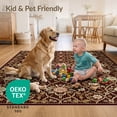 thumbnail image 4 of ODIKA 2'x3' Ultra-Soft Accent Mat, Vintage Web Traditional Botanical Lattice Motif Decorative Carpect None Washable, Bare feet friendly, Easy Care Indoor rug for Bedside, Footrest, 4 of 7