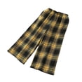 thumbnail image 2 of Kiijoy Girls Casual Plaid Pants Cotton Baggy Straight Pull On Palazzo Pants, Sizes 5-14, 2 of 5