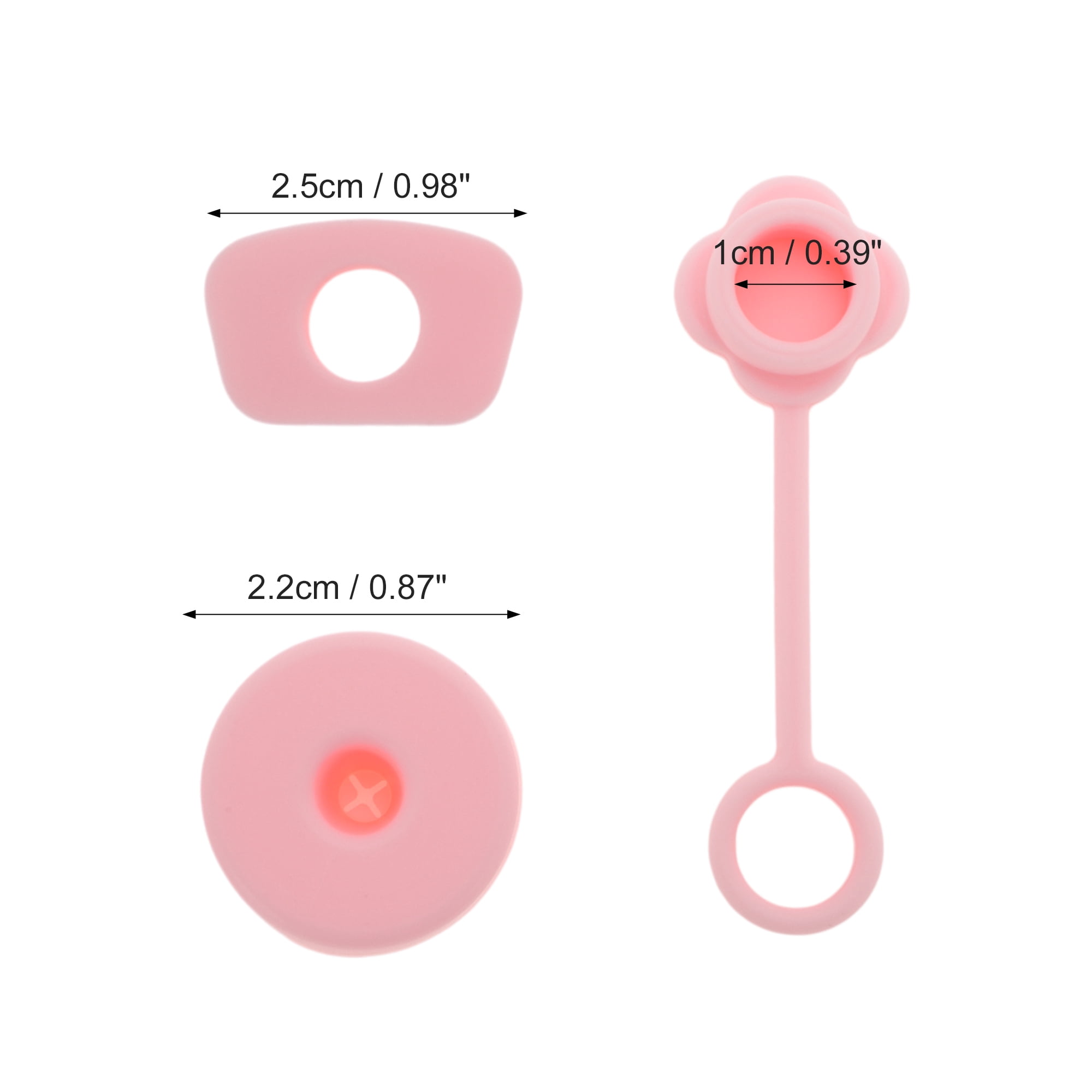 Unique Bargains 3Pcs Protective Anti-Overflow Straw Cover Caps Accessory Pink