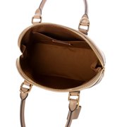 Coach Womens Sabrina Colorblock Satchel Bag in Pebbled Leather (Ivory / Taupe)