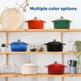 thumbnail image 4 of Hawsaiy 6 QT Enameled Cast Iron Dutch Oven with Lid, Nonstick Cookware for Baking, Roasting, Braising & Cooking, Dual Handles, Dark Blue, 4 of 13