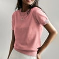 thumbnail image 2 of Breezora Womens Soft Stretch Round Neck Short Sleeve T Shirt Solid Color Easy Care Comfort Fit Top XXL Size Pink, 2 of 6