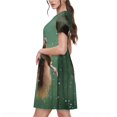thumbnail image 2 of Vsdgher Écureuil pour Femmes Été 2025 Robes Midi Maxi Décontractées Légères Manches Courtes Col Rond Robe de Plage, 2 of 6