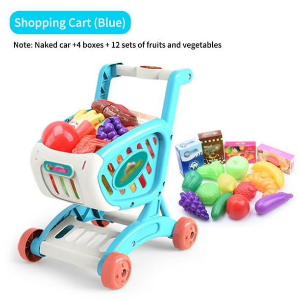 Carrito De La Compra, Carrito De Supermercado, Coche De Empuje, Juguetes  Para Niñas, Cortar Comida, Fruta, Juego De Imaginación, Juguete Para Niños, 
