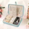 thumbnail image 4 of PPgejGEK Jewelry Box Portable Jewelry Box 2 Layer Small Travel Jewelry Box for Women and Girls Mini Leather Jewelry Organizer for Necklaces Bracelet Earrings and Rings Her 50% off Clear, 4 of 7