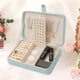 thumbnail image 4 of Caja de joyería portátil pequeña organizadora de viaje para mujeres y niñas | Mini de cuero sintético | Capacidad para collares, anillos, pendientes y pulseras | Ligera | 8.26x5.7x1.77 pulgadas, 4 of 7