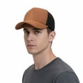 thumbnail image 6 of TOPTIE 5 Panel Baseball Cap Suede Front Mesh Back Adjustable Unisex Snapback Hat-Khaki/Blue, 6 of 8