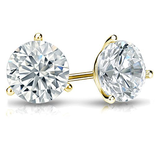 Diamond Wish - 2 Carat Lab Grown Diamond Stud Earrings in 14k Yellow