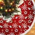 thumbnail image 4 of Antqov Christmas Tree Skirt 35" Tree Skirts for Christmas Tree Printed with Snowflake Rustics Soft Tree Mat Bottom for Christmas Holiday Party Decorations, 4 of 6