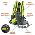 thumbnail image 6 of 45L Internal Frame Hiking Camping Daypack Backpack, Water Resistant, Lime Green, 6 of 7