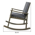 thumbnail image 5 of GDF Studio Aeney Outdoor Acacia Wood 3 Piece Rocking Chair Chat Set with Cushions, Gray and Dark Gray, 5 of 13