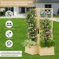 thumbnail image 4 of Garvee 41 in Wide Cedar Wood Planter Box with Trellis- 2-Panel Garden Divider,Drain Holes,Wood Color, 4 of 7