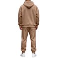 thumbnail image 3 of Men's 2 Piece Hoodie Set Pullover Sweatshirt and Jogger Pants, Relaxed Casual Fall Athleisure Outfit with Kangaroo Pocket Matching Sweatsuit, M, 3 of 6
