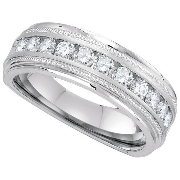10k White Gold Mens Round Diamond Comfort-fit Wedding Anniversary Band 1/4 Cttw