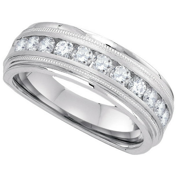 Mia's Collection 10k White Gold Mens Natural Round