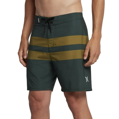 - Hurley NEW Green Mens Size 36 Phantom Stretch Striped Board Shorts