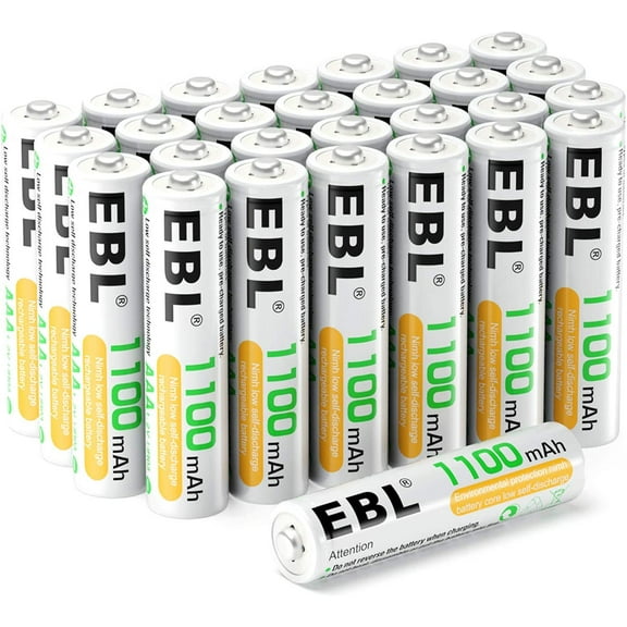 EBL AAA Rechargeable Batteries(28-Counts) Pre-Charged High Capacity 1.2V 1100mAh Ni-MH Rechargeable Battery(Battery Case Included)