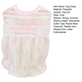 thumbnail image 4 of CBFFDC Puppy Skirt Breathable Mesh Dog Dress Striped Print Buttons Decor Ruffled Hem Contrast Color Patchwork Puppy Summer Skirt, 4 of 6
