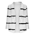 thumbnail image 3 of WXLWZYWL Winter Coats for Women Plus Size Women'S Casual Blazer Open Front Lapel Long Sleeve Stripe Print Suit Work Office Jackets Blazer, 3 of 5