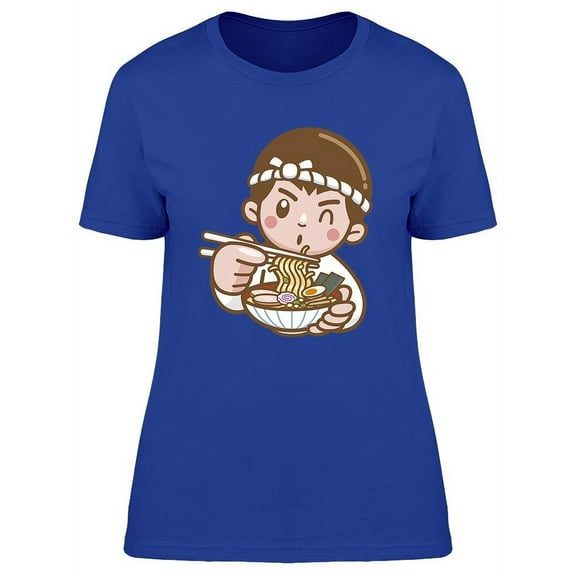 Cartoon Chef With Ramen T-Shirt Women -Image by Shutterstock, Female Small