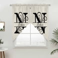 thumbnail image 5 of Letter N Kitchen Window Curtains, Swag Curtains Valance for Bedroom Living Room Bathroom, Monogram Words Rod Pocket Window Treatment Curtain Block Drapes 2 Panels 28"x36", 5 of 9