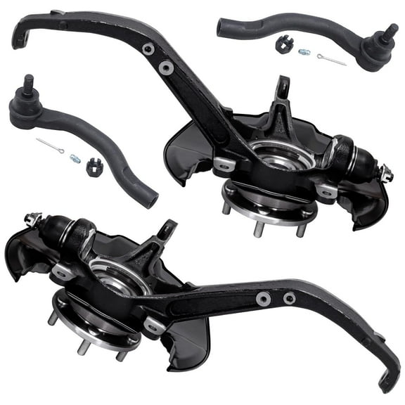 Detroit Axle - Front Steering Knuckles & Wheel Hub Bearings   Outer Tie Rod Ends Replacement for Honda Accord Acura TSX - 4pc Set