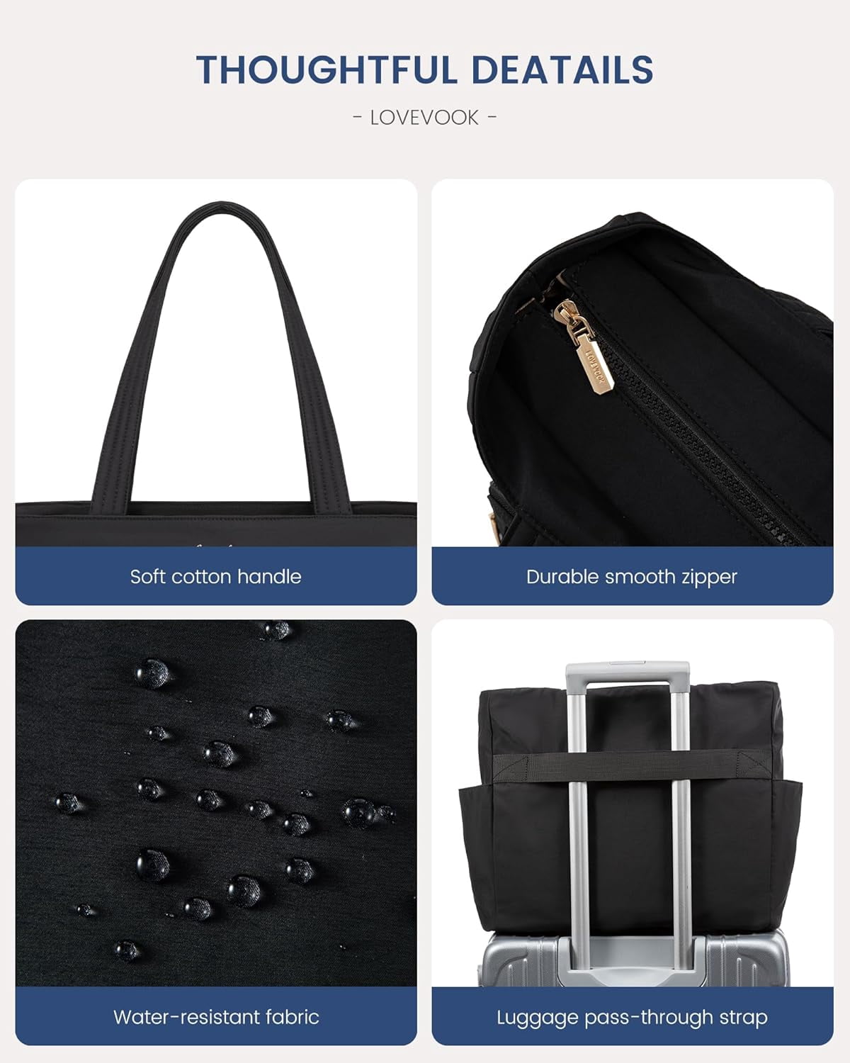 LOVEVOOK Tote Bag For Women,Laptop Work Totes Bags For Women With Multiple Pockets,Teacher Nurse Work Travel Tote Bag