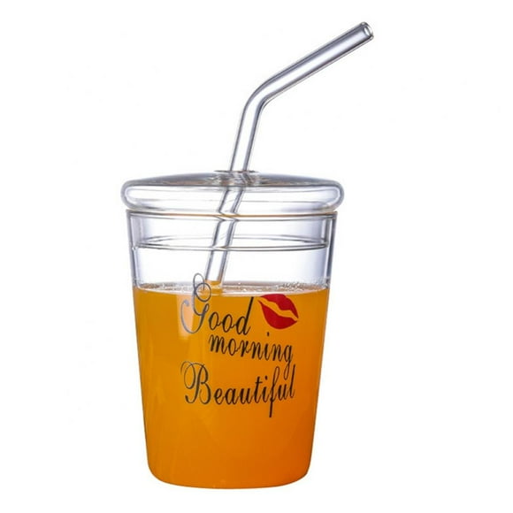 Glass Cups with Straws