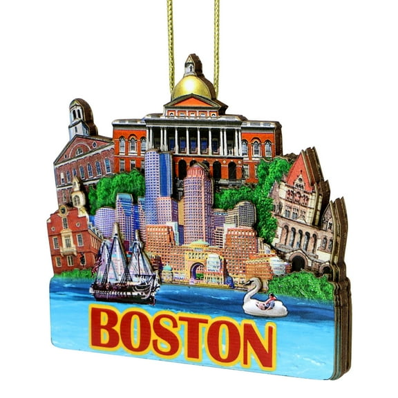 3D Boston Christmas Ornament