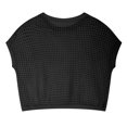 thumbnail image 4 of Womens Y2K Crochet Fishnet Long Sleeve Top Off the Shoulder Jumper Going Out Oversized Knitted Sweater Cover Up Lightweight Baggy Hollow Out Pullover Tops Knitwear, 4 of 5