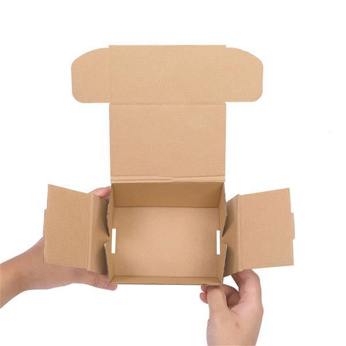 Alvantor 6 x 4 x 3 in Moving Boxes, Corrugated Cardboard Packing Boxes, White and Yellow Shipping Boxes, 50 Pack