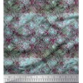 thumbnail image 1 of Soimoi Moss Georgette Fabric Curve Diamond Geometric Decor Fabric Printed Yard 42 Inch Wide, 1 of 3