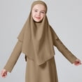 thumbnail image 5 of OGLCCG Girls Muslim Abaya Prayer Dress with Hijab 2pcs Solid Color Islamic Middle East Arab Dubai Dress Soft Ramadan Eid Clothes 4-12 Years, 5 of 8