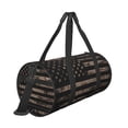 thumbnail image 3 of Xecao American Flag with Desert Camouflage print Round Travel Duffel Bag is a foldable gym bag with an inner pocket, perfect for travel sports, 3 of 8