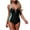Black, variant on Swimsuit One Piece for Women, One Piece Swimwear for Ladies, Womens Sheer Mesh Panel Solid Color Tank 1 Piece Swimsuit