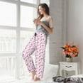 thumbnail image 5 of Wukai Breast Cancer Awareness4 Women Pajama Pants Comfy Stretch Drawstring Palazzo Wide Leg Lounge Pant Comfy Sleepwear Yoga Pants-Medium, 5 of 6