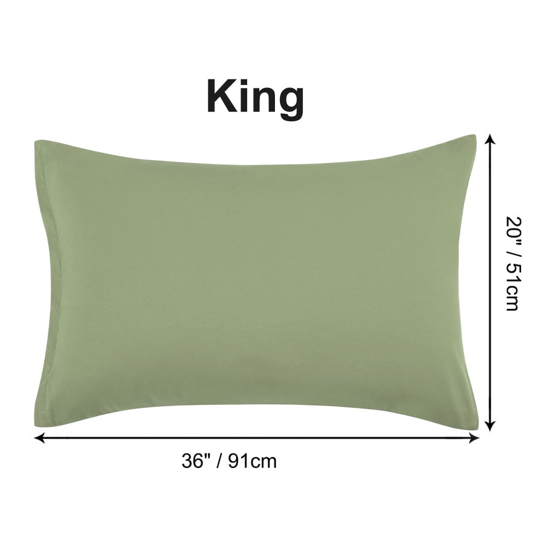 Unique Bargains 2-Piece Soft Microfiber Pillowcases, King, Sage