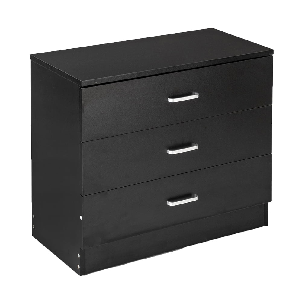 3-Drawer Table Nightstand Dresser Black