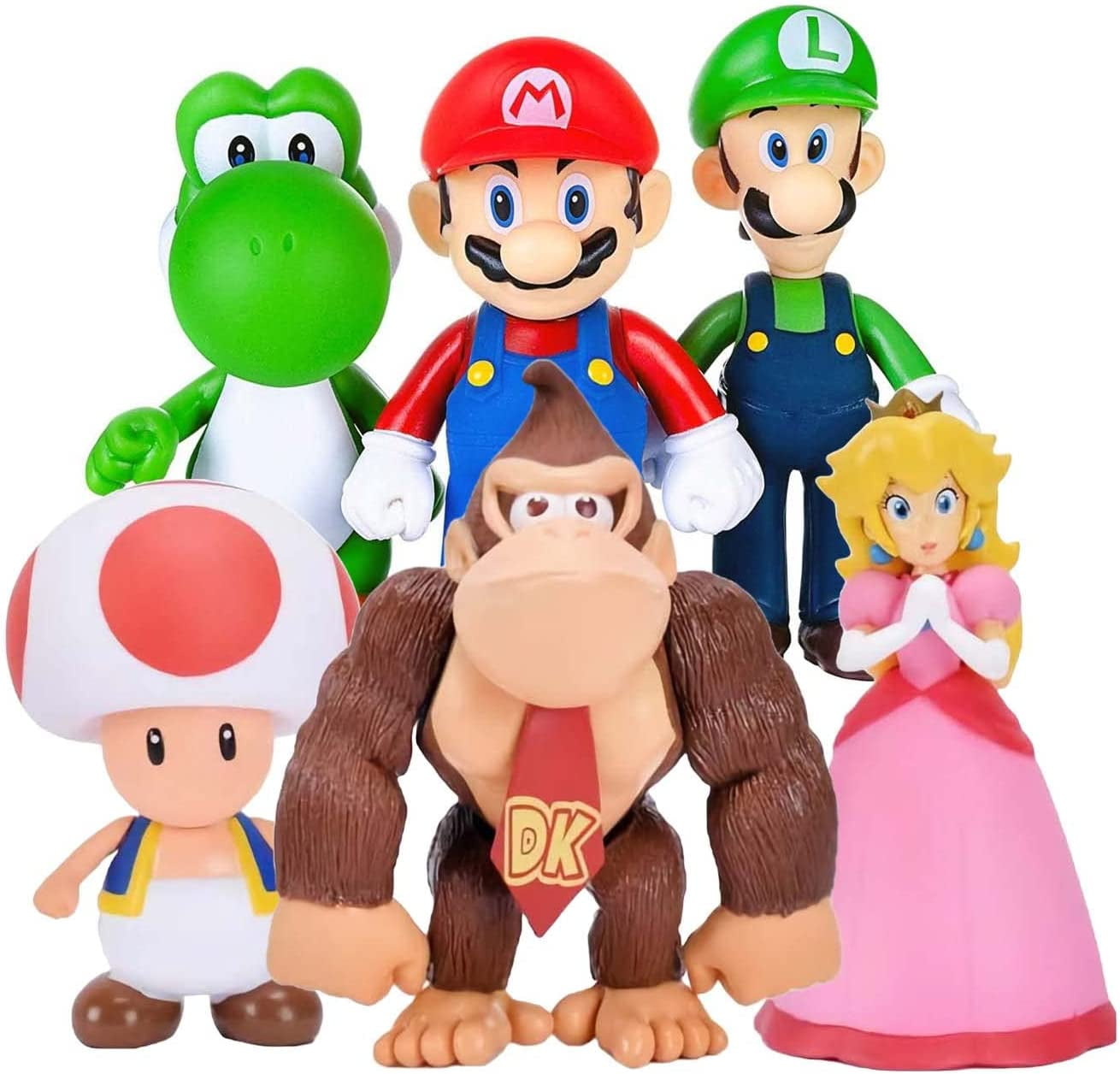 6pcs/Set Mario Bros Figures Children‘s Toy Mario & Luigi Figurines