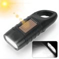 thumbnail image 2 of Hand Crank Rechargeable Flashlight,Solar LED,Outdoor Emergency,Camping,Carabiner(Black)[Energy Class A++], 2 of 5