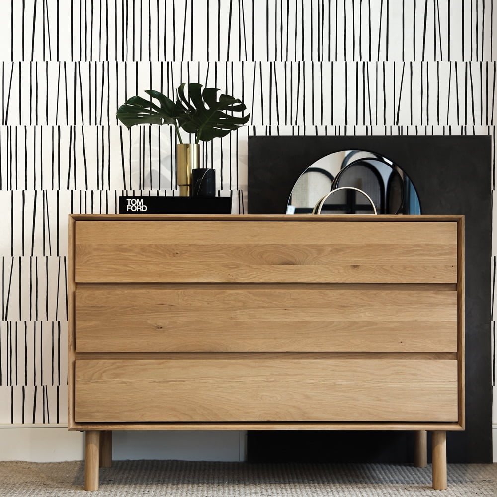 Tempaper x Bobby Berk Shift White & Black Peel and Stick Wallpaper By Bobby Berk, 20.5" x 33'