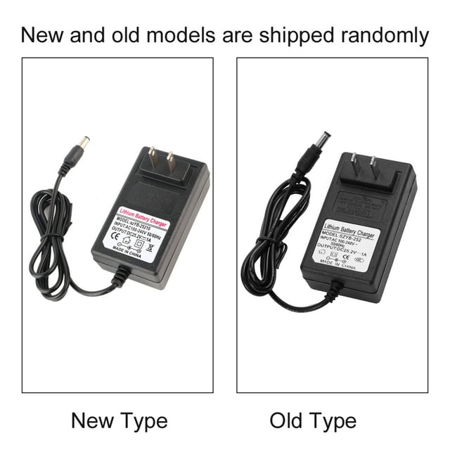 25.2V 1A Battery Charger Power Adapter with LED Indicator, Multiple for Headlights, Toy Cars, Balance Cars 110-240V