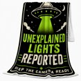 thumbnail image 2 of Believer Territory UFO Poster, Bold Alien Style for Space Lovers, Unexplained Lights Reported Scene and Christmas Gift, Soft Flannel Blanket for Den and Game Room, Sci Fi Home Decor, 2 of 9