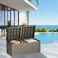 thumbnail image 7 of IMIKEYA Light Brown Patio Storage Box for Outdoor Weatherproof Deck Organization, 7 of 7