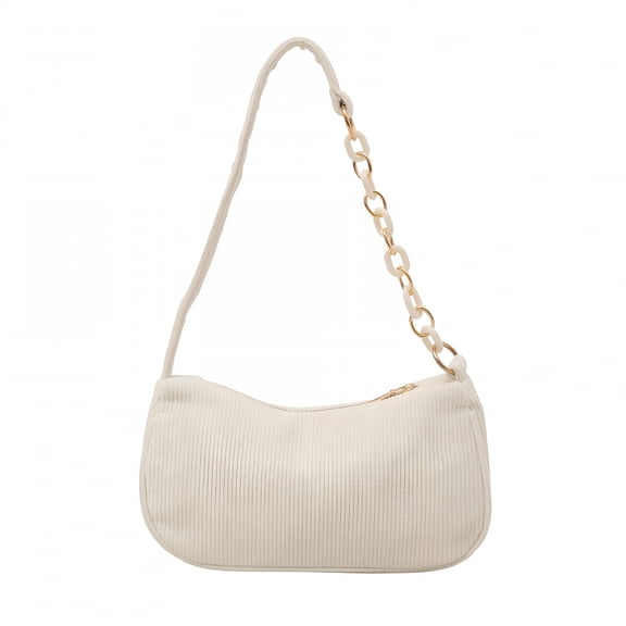 AOMRCOL Shoulder Bag for Women Soft Small Clutch Tote Handbags Zipper Closure Crossbody Bags Shoulder Purse Handbag,White Purses