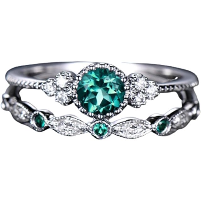 AKYUSGFL Fashion Rings for Women Synthetic Diamond Studded Zirconia Inlaid Rings Wedding Engagement Rings Jewelry Accessory Gifts