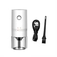 thumbnail image 1 of CACAGOO Coffee Bean Grinder Small Household Electric 6 Gears Balanced Thickness Ceramic Grinding, White, 1 of 8